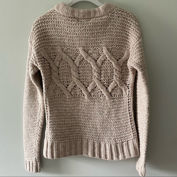 NWOT Banana Republic Wool Chunky Tan Sweater M - Picture 5 of 5